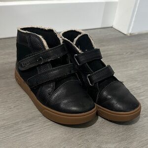 UGG Kids Black Boots with Brown Sole